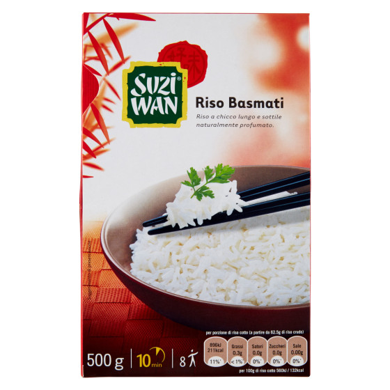 Suzi Wan Riso Basmati a Chicco Lungo e Sottile 500g Suzi Wan Riso Basmati a Chicco Lungo e Sottile 500g