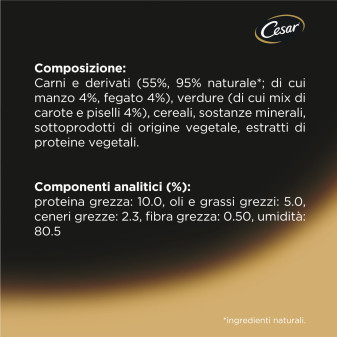 Cibo per Cani Selezioni dell'Orto con Manzo e Verdure Cesar 14x 150g