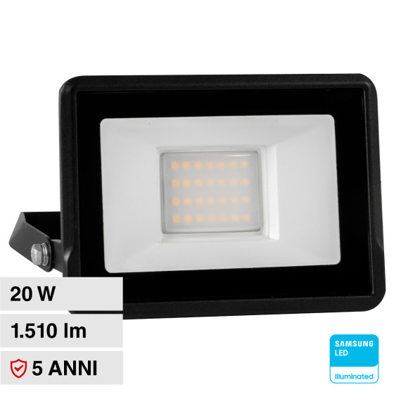 VT-128 Faro LED 20W SMD IP65 Chip Samsung Colore Nero V-Tac VT-128 Faro LED 20W SMD IP65 Chip Samsung Colore Nero V-Tac