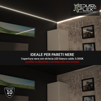 Medusaflex Andromeda Copertura Nera per Profilo in Alluminio