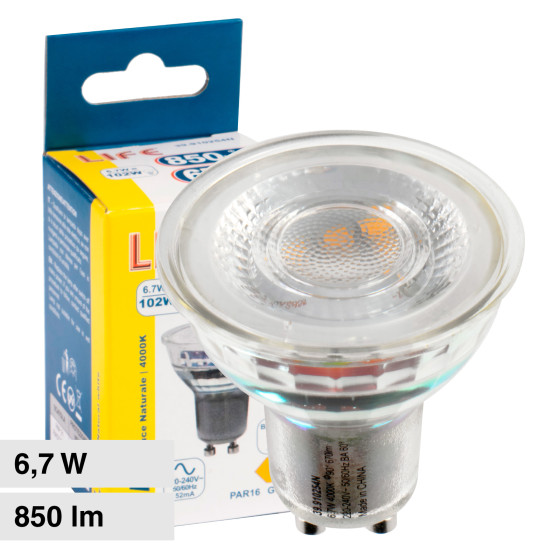 Faretto LED PAR16 Spotlight GU10 6,7W SMD in Vetro Life Faretto LED PAR16 Spotlight GU10 6,7W SMD in Vetro Life
