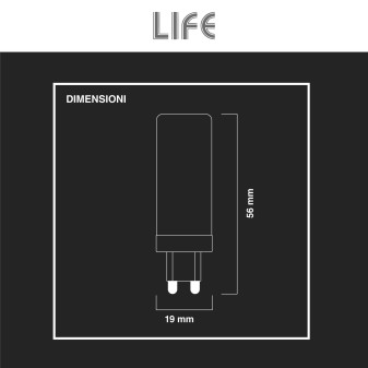 Lampadina LED 4,8W G9 SMD Trasparente Ceramica Life