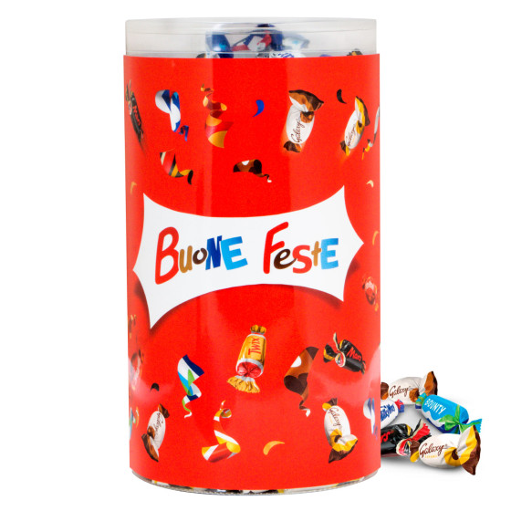 Celebration Maxi Tube Cioccolatini con Etichetta Buone Feste 1435g Celebration Maxi Tube Cioccolatini con Etichetta Buone Feste 1435g