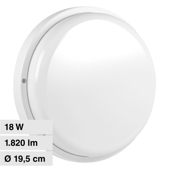 VT-8096 Plafoniera LED 18W Rotonda SMD IP54 Bianca V-Tac VT-8096 Plafoniera LED 18W Rotonda SMD IP54 Bianca V-Tac