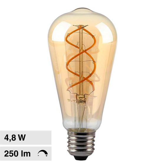 VT-2065D Lampadina LED E27 4,8W ST64 Dimmerabile Vetro V-Tac VT-2065D Lampadina LED E27 4,8W ST64 Dimmerabile Vetro V-Tac