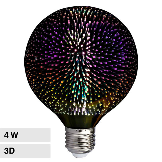 VT-2233 Lampadina LED E27 4W Globo G125 Filament 3D V-Tac VT-2233 Lampadina LED E27 4W Globo G125 Filament 3D V-Tac