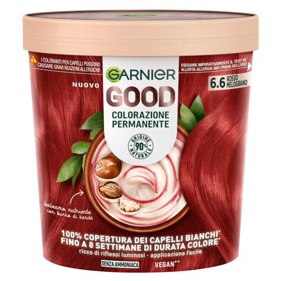 Garnier Good Tinta Permanente per Capelli Colore 6.6 Rosso Melograno Garnier Good Tinta Permanente per Capelli Colore 6.6 Rosso Melograno