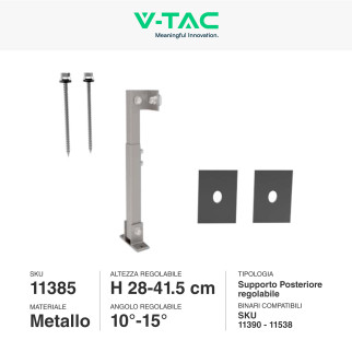 Gamba montaggio Pannelli Solari regolabile Fotovoltaic V-Tac Gamba montaggio Pannelli Solari regolabile Fotovoltaic V-Tac