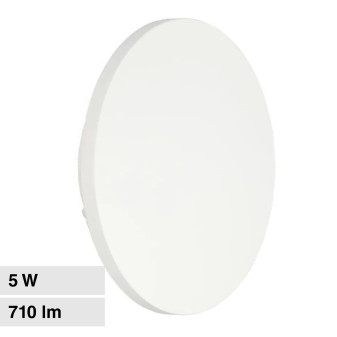 V-Tac VT-741 Lampada LED da Muro 5W Wall Light Colore Bianco Forma Rotonda...