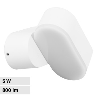 V-Tac VT-816 Lampada LED da Muro Ruotabile 5W Wall Light IP65 Applique Colore...