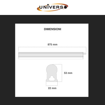 Tubo LED T5 18W SMD 90cm Linkabile in Alluminio Universo