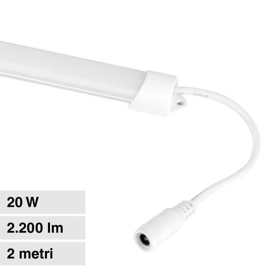 Striscia LED Rigida 20W SMD 120 LED/m 12V in Alluminio 2m Universo Striscia LED Rigida 20W SMD 120 LED/m 12V in Alluminio 2m Universo