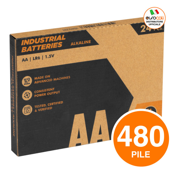 Batterie Indutrial AA / LR6 / Stilo / 1,5V - 20 Box da 24 Uniross Batterie Indutrial AA / LR6 / Stilo / 1,5V - 20 Box da 24 Uniross