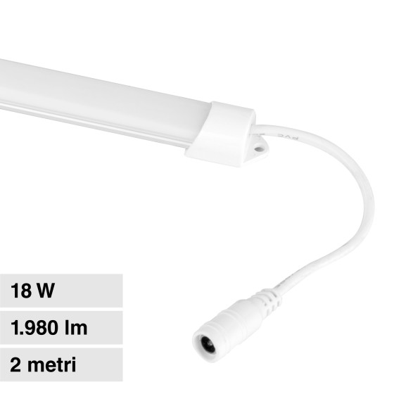 Striscia LED Rigida 18W SMD 120 LED/m 12V in Alluminio 2m Universo Striscia LED Rigida 18W SMD 120 LED/m 12V in Alluminio 2m Universo