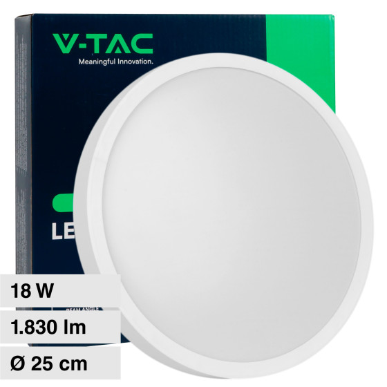 VT-8618 Plafoniera LED Rotonda 18W SMD IP44 Colore Bianco V-Tac VT-8618 Plafoniera LED Rotonda 18W SMD IP44 Colore Bianco V-Tac