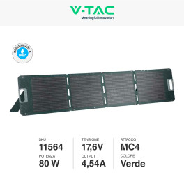 VT-10080 Pannello Fotovoltaico 80W Portatile IP67 V-Tac