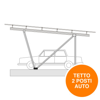 V-Tac Kit Pensilina in Metallo da 2 Posti Auto per Montaggio di 15 Pannelli...