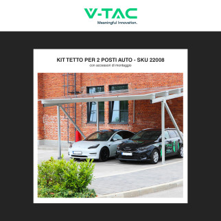 V-Tac Kit Pensilina in Metallo da 2 Posti Auto per Pannelli Fotovoltaici V-Tac Kit Pensilina in Metallo da 2 Posti Auto per Pannelli Fotovoltaici