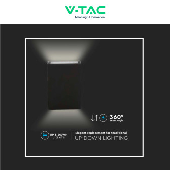 VT-844 Lampada LED da Muro 4W SMD IP65 Colore Nero V-Tac
