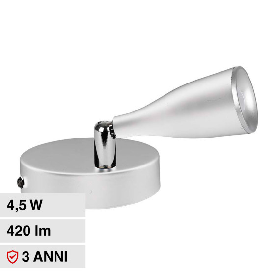VT-805 Lampada LED Parete 4,5W SMD Orientabile Bianca V-Tac VT-805 Lampada LED Parete 4,5W SMD Orientabile Bianca V-Tac
