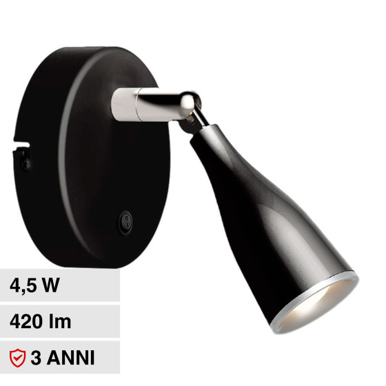 VT-805 Lampada LED da Parete 4,5W SMD Colore Nero V-Tac VT-805 Lampada LED da Parete 4,5W SMD Colore Nero V-Tac