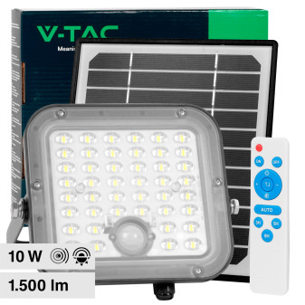 V-Tac VT-411 Faro LED 10W Faretto IP65 con Pannello Solare Sensore...