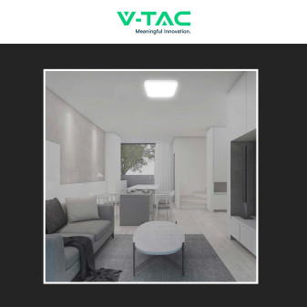 VT-8630 Plafoniera LED Quadrata 18W SMD IP44 Colore Bianco V-Tac