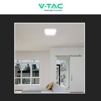 VT-8630 Plafoniera LED Quadrata 18W SMD IP44 Colore Bianco V-Tac