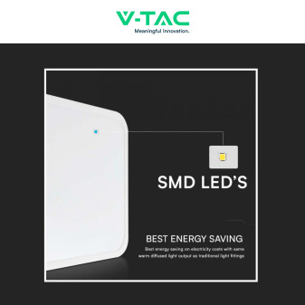 VT-8630 Plafoniera LED Quadrata 18W SMD IP44 Colore Bianco V-Tac