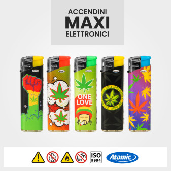 Atomic Electronic F11 One Love - Box da 50 Accendini Ricaricabili
