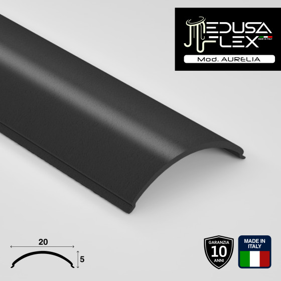 Medusaflex Aurelia Copertura Angolare Nero Fumé per Profilo in Alluminio Medusaflex Aurelia Copertura Angolare Nero Fumé per Profilo in Alluminio