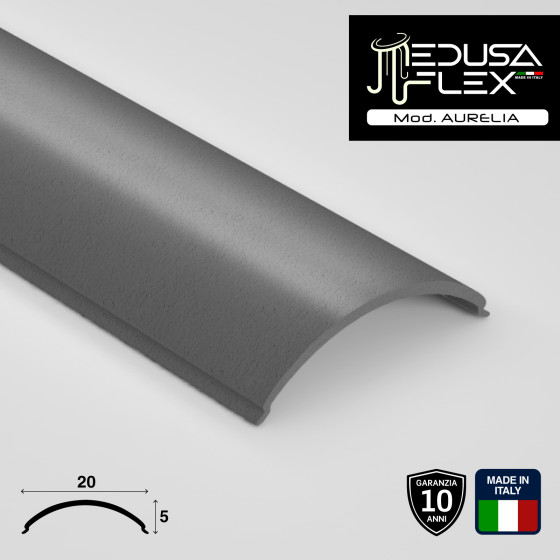 Medusaflex Aurelia Copertura Angolare Grigio Fumé per Profilo in Alluminio Medusaflex Aurelia Copertura Angolare Grigio Fumé per Profilo in Alluminio