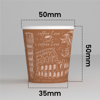 50 Bicchierini da Caffè in Carta Bio Italy Brown da 65ml
