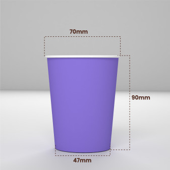 25 Bicchieri in Carta Biodegradabile Viola da 200ml