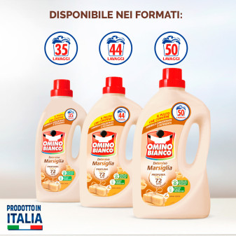 Detersivo Liquido 50 Lavaggi Marsiglia Omino Bianco