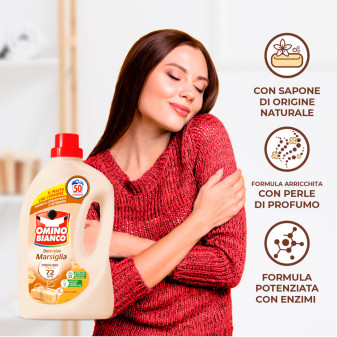 Detersivo Liquido 50 Lavaggi Marsiglia Omino Bianco