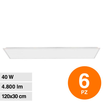 V-Tac VT-61140 6 Pannelli LED SMD Rettangolari 120x30 40W da Incasso con...