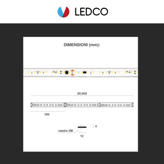 Striscia LED 320W Flessibile SMD 220V CRI90 IP65 20m LEDCO