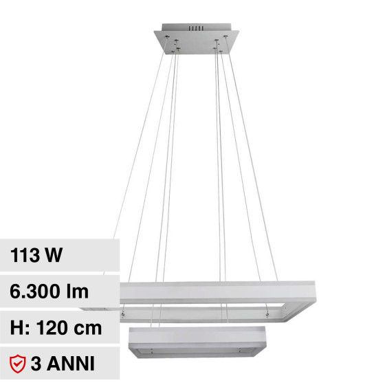 VT-101-2D Lampadario LED a Sospensione 113W SMD Bianco V-Tac VT-101-2D Lampadario LED a Sospensione 113W SMD Bianco V-Tac