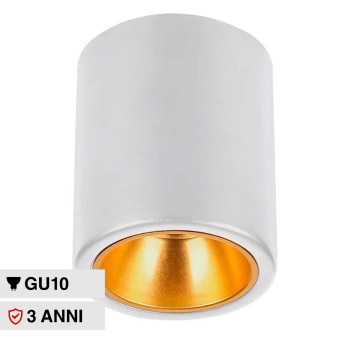 V-Tac VT-978 Portafaretto Rotondo per Lampadine GU10 in Alluminio Colore...