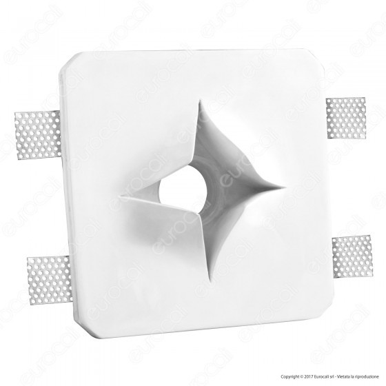 Portafaretto Quadrato da Incasso in Gesso per Lampadine GU10 e GU5.3