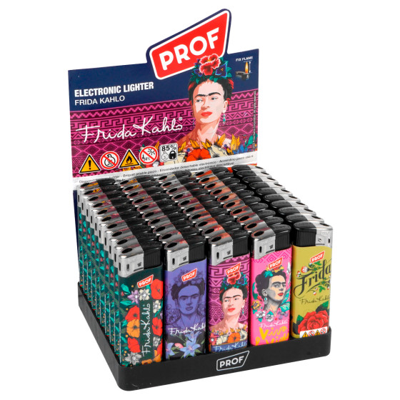Accendini Maxi Elettronici Prof Fantasia Frida Kahlo Box da 50 Accendini Maxi Elettronici Prof Fantasia Frida Kahlo Box da 50