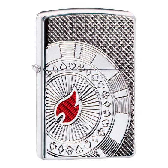 Accendino Zippo mod. 49058 Poker Chip Design Antivento Ricaricabile Accendino Zippo mod. 49058 Poker Chip Design Antivento Ricaricabile