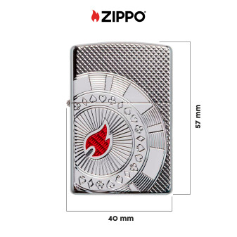 Accendino Zippo mod. 49058 Poker Chip Design Antivento Ricaricabile