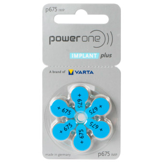 Powerone Implant Plus Coclear Misura 675 - Blister 6 Batterie per Protesi...