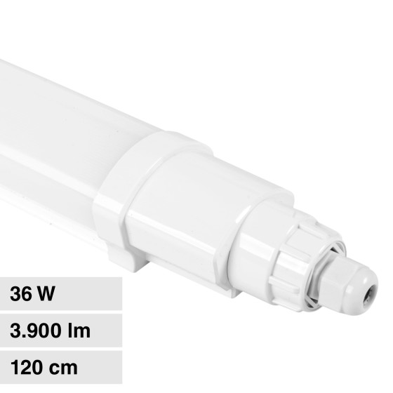 VT-80120 Tubo LED 36W 120cm Plafoniera Lineare Linkabile IP65 V-Tac VT-80120 Tubo LED 36W 120cm Plafoniera Lineare Linkabile IP65 V-Tac