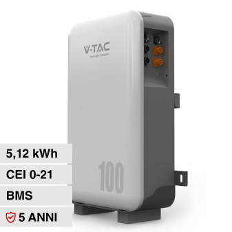 V-Tac VT-48100 Batteria BMS LiFePO4 51,2V 100Ah 5,12kWh IP65 per Inverter...