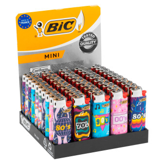 Bic Mini J25 Accendini Piccoli con Fantasia Music - Box da 50 Accendini