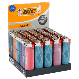 Bic Slim J23 Accendino Medio con Fantasia Conceptual - Box da 50 Accendini