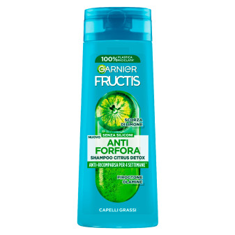 Garnier Fructis Anti-Forfora Shampoo Citrus Detox Capelli Grassi con Scorza...